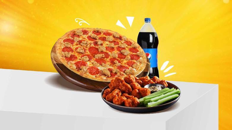 Pizza, Wings, and Soda