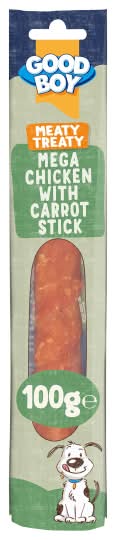 Good Boy Meaty Treaty Jumbo Chicken Carrot Stick Dog Treat (100g)