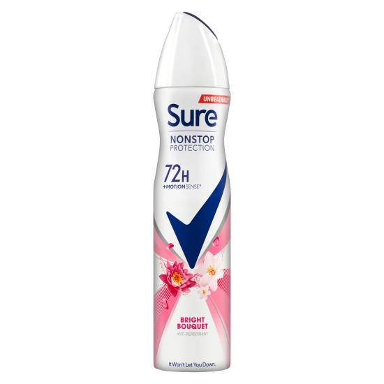 Sure Anti-Perspirant Deodorant Aerosol Bright Bouquet Nonstop Protection (250ml)