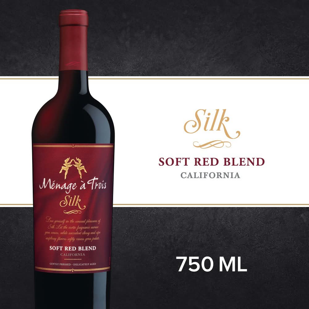 Ménage à Trois California Silk Soft Red Blend Wine (750 ml)