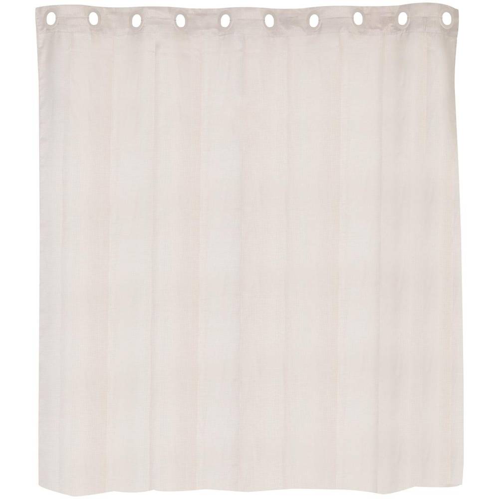 Cortina de regadera beige hookles collection poliester con aros insertados