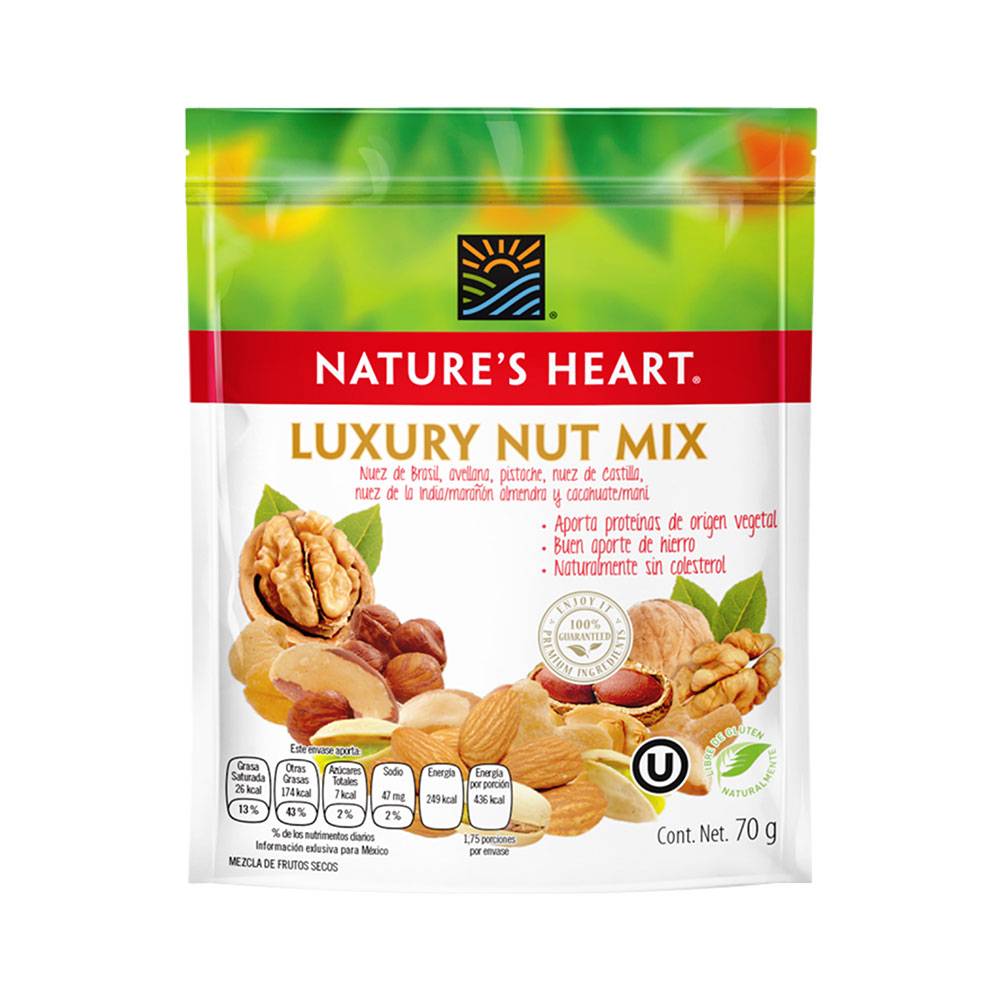 Nature's heart snack de nueces luxury nut mix (70 g)