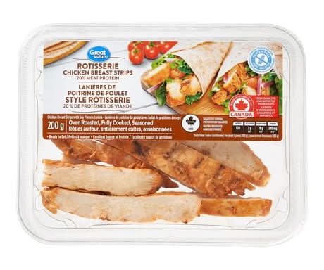 Great Value Rotisserie Chicken Breast Strips (250 g)