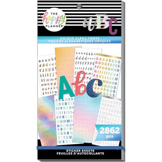 The Happy Planner Unique Alphabet Font Sticker Book