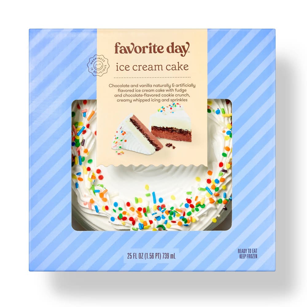 Favorite Day Ice Cream Cake With Fudge and Cookie Layer, Chocolate and Vanilla (25 fl oz)