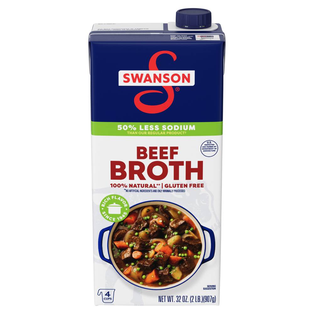 Swanson 50% Less Sodium Beef Broth (2 lbs)