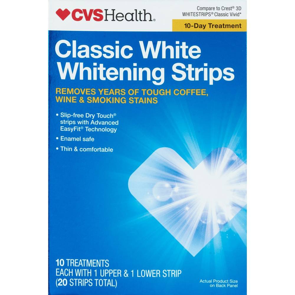 CVS Health Classic White Whitening Strips (10 ct)