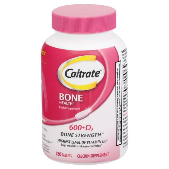 Caltrate Bone Health 600+d3 Calcium and Vitamin D Supplement Tablet (120 ct)