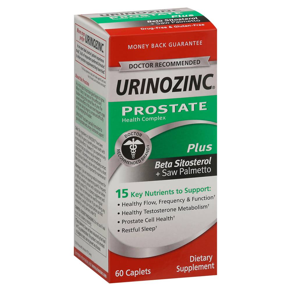 Urinozinc Prostate Beta Sitosterol + Saw Palmetto Supplement (60 ct)