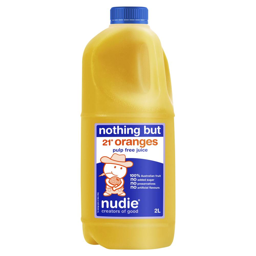 Nudie Nothing But2 1 Oranges Pulp Free Juice (2L)