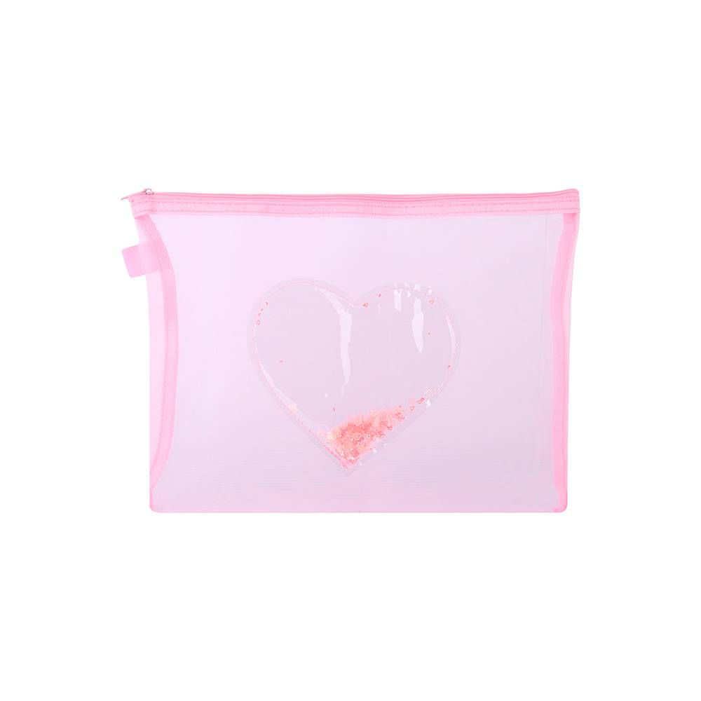 Bolsa de almacenamiento diseņo de malla pink romances sintética rosa 35.5x25 cm     corazón