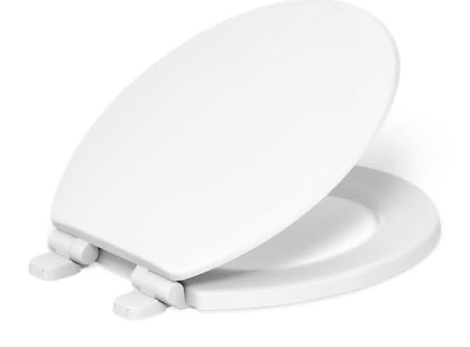 KOHLER Ridgewood Wood White Round Soft Close Toilet Seat | 20455-0