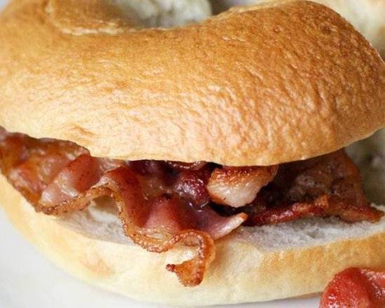 Toasted Large Bagel with Cream Cheese and Bacon