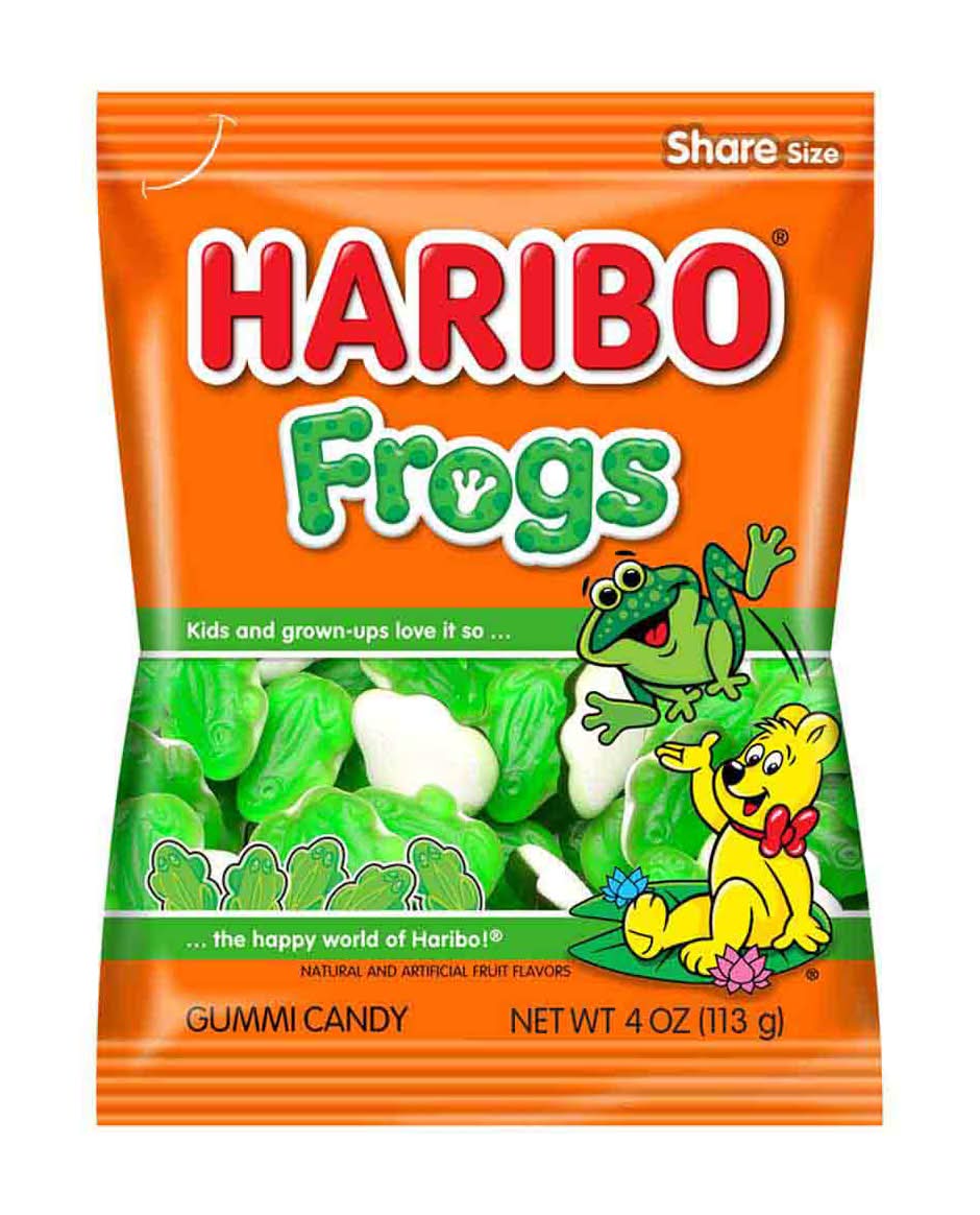 Haribo Frogs Gummi Candy, Peach (3.5 oz)