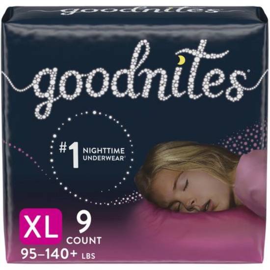 Goodnites Nighttime Bedwetting Girl Underwear Xl (9 units)