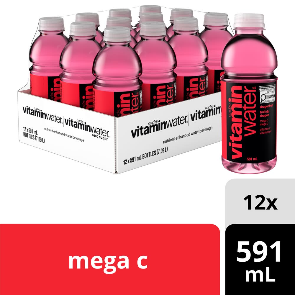 Vitaminwater Mega-C Nutrient Enhanced Water, Dragonfruit (12 x 591 ml)