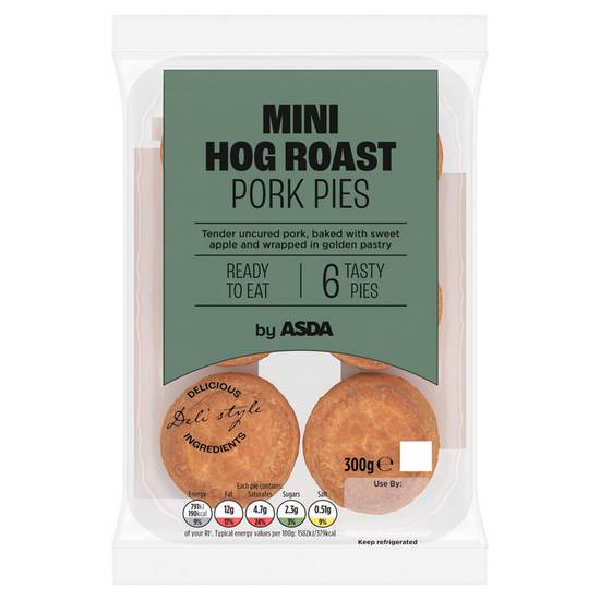 Asda 6 Mini Hog Roast Pork Pies 300g