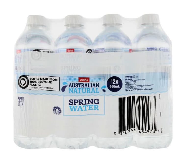 Coles Australian Natural Spring Water (12 x 600mL)