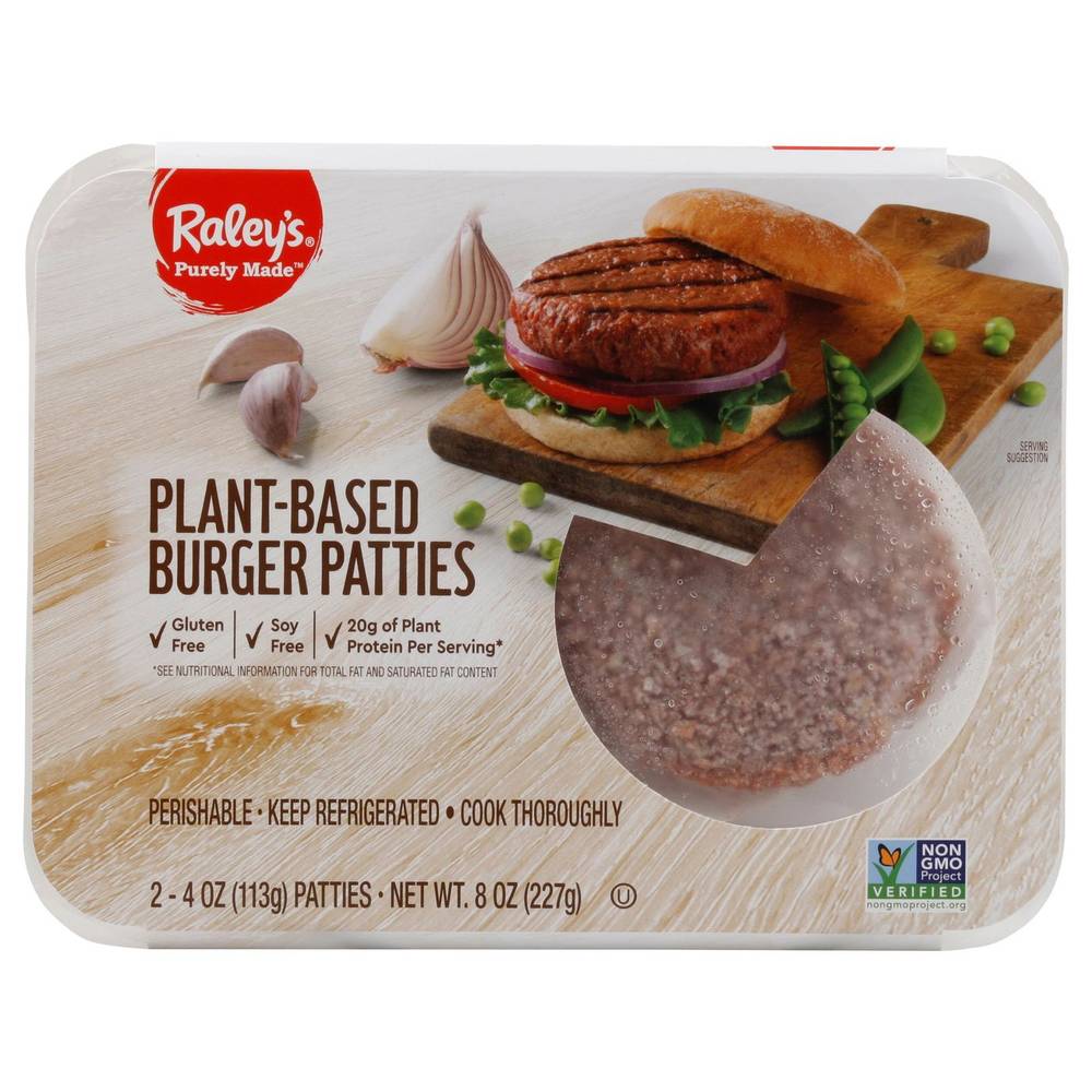 Raley'S Purely Made, Plant Based Burger Patties 8 Oz