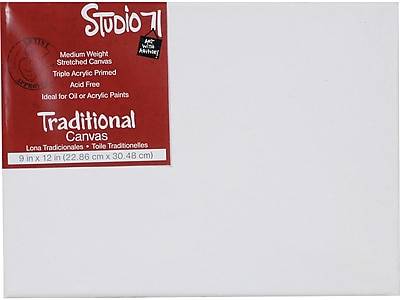 Darice Studio 71 Traditional Stretched Painting Canvas, 9W x 12L, White (978-912)