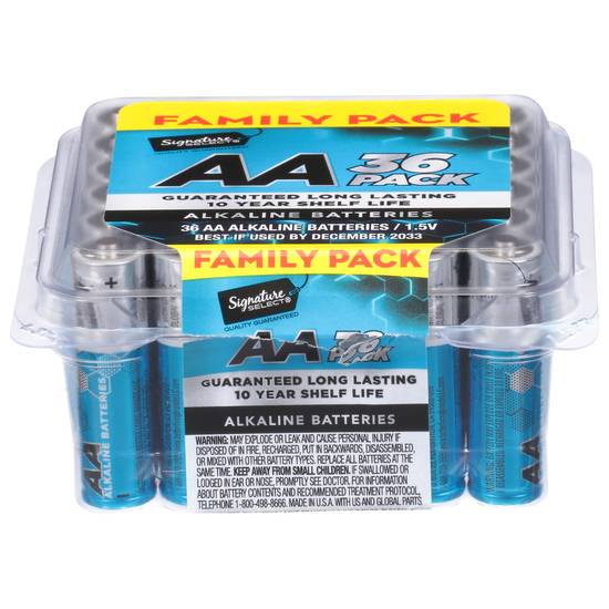 Signature Select Aa 36 pack Alkaline Batteries Family pack ( 36 ct)