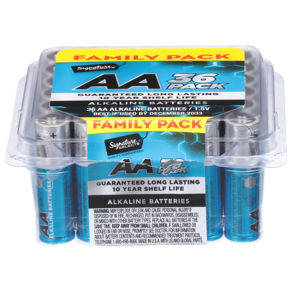 Signature Select Aa Alkaline Batteries Family pack (36 ct)