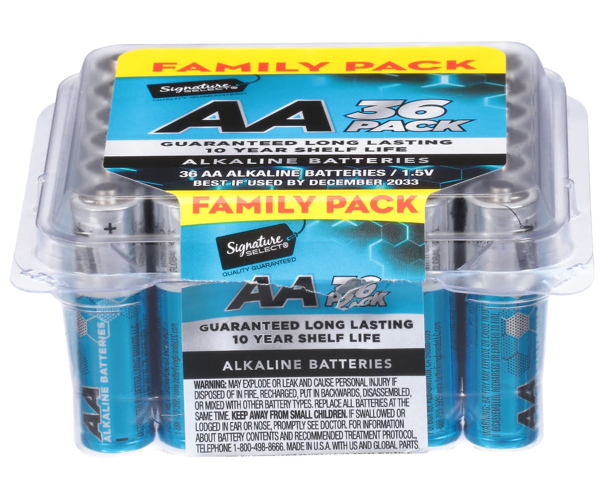 Signature Select Aa Alkaline Batteries Family pack (36 ct)