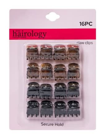 Style Hairology Claw Clips 16-Pack Brown