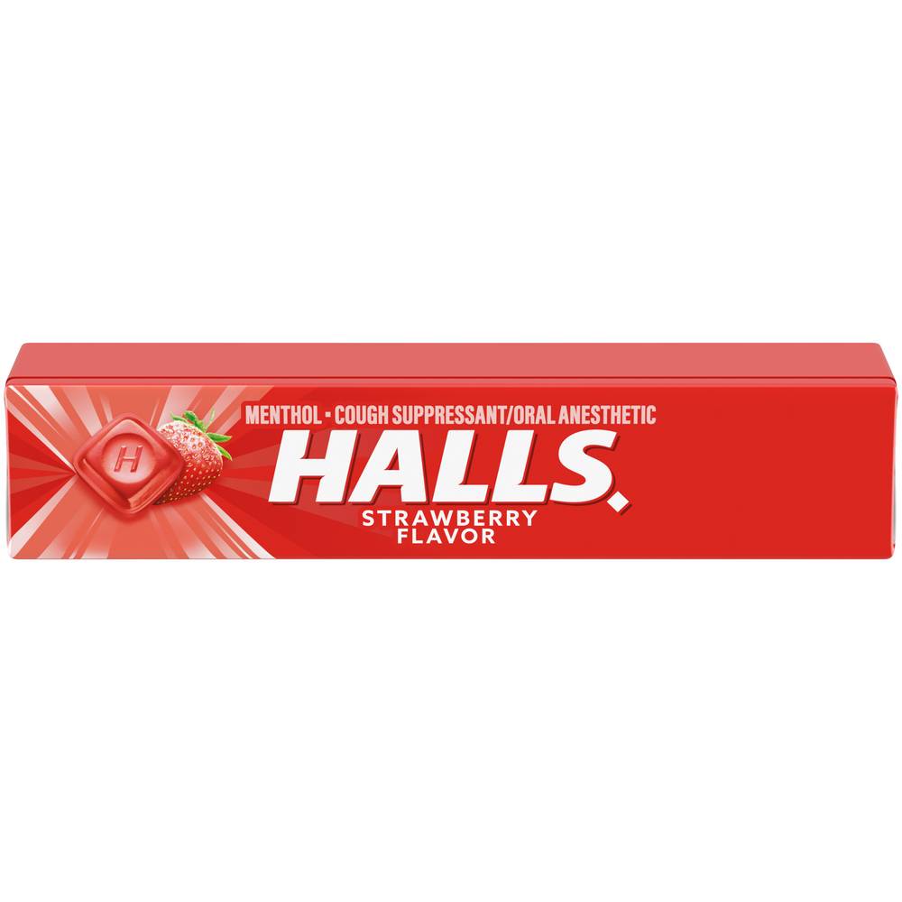 Halls Relief Strawberry Flavor Cough Suppressant (0.9 oz)