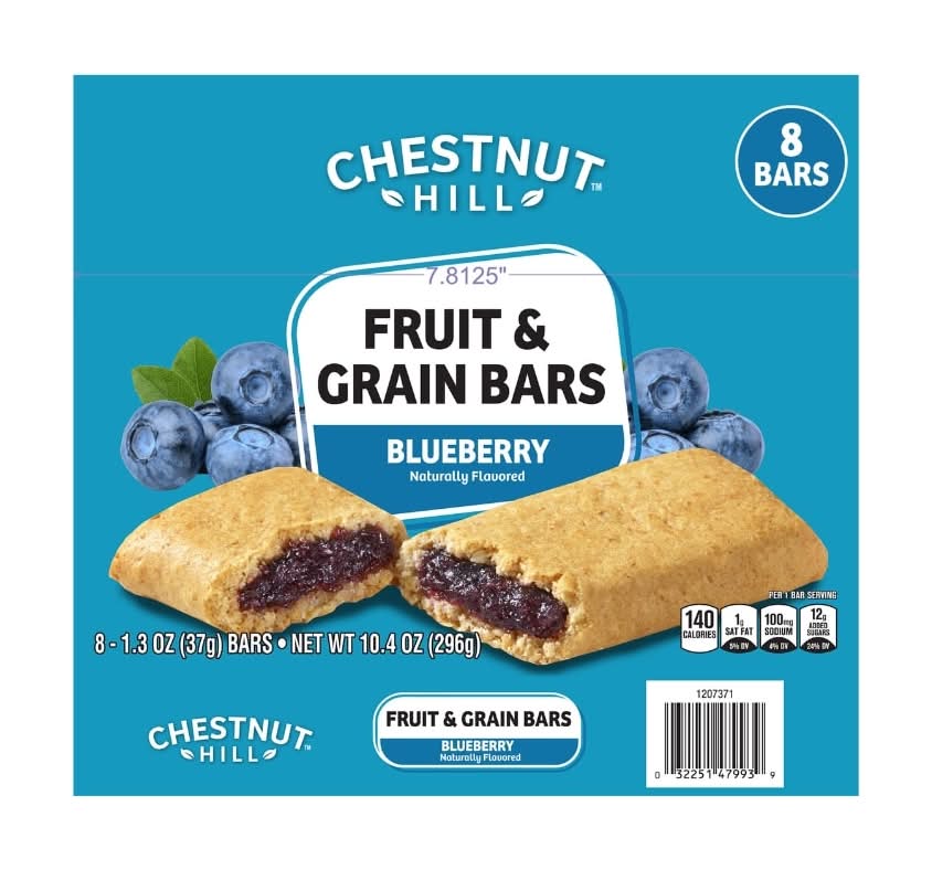 Chestnut Hill Fruit And Grain Blueberry Bars, 8 pc Pack.