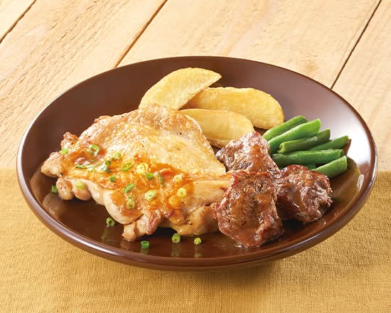 若鶏のグリル てりやきソース＆ヒレコロステーキ