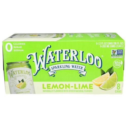 Waterloo Lemon Lime Sparkling Water 8 Pack Case