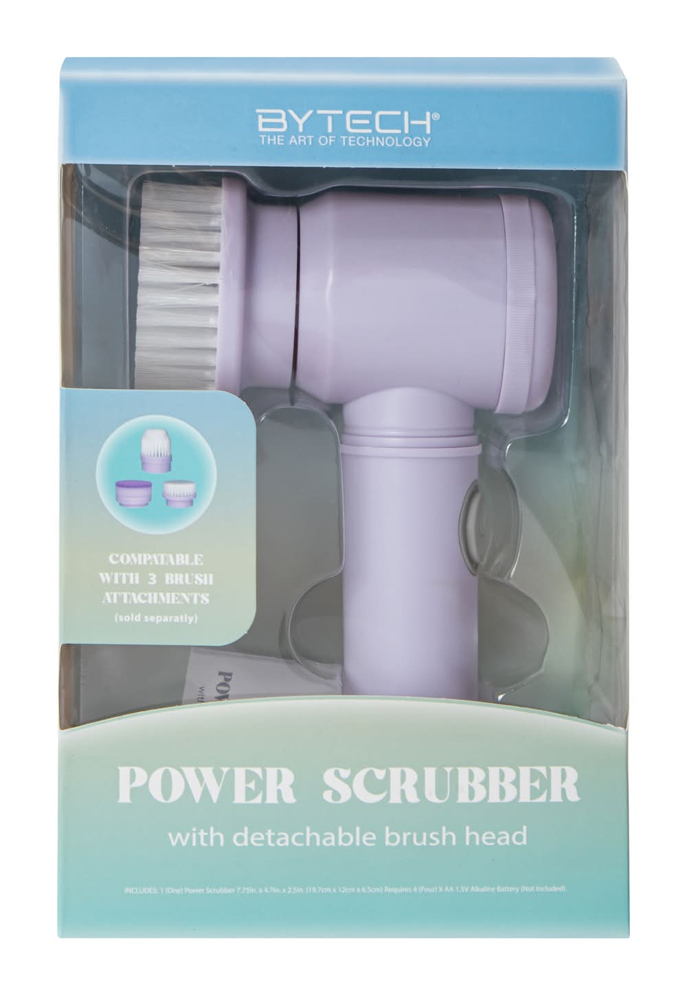 Power Scrubber With Detachable Brush Head Purple