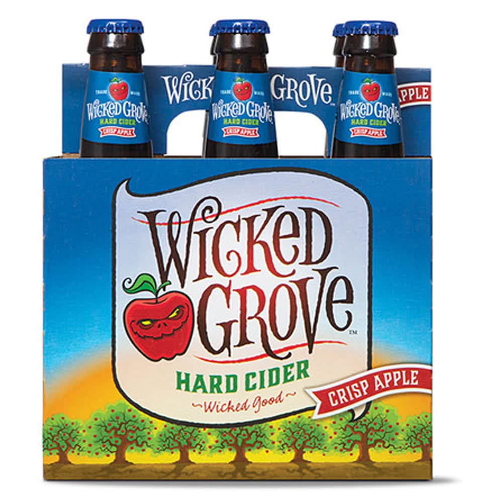 Wicked Grove Hard Cider, Crisp Apple (6 x 12 fl oz)