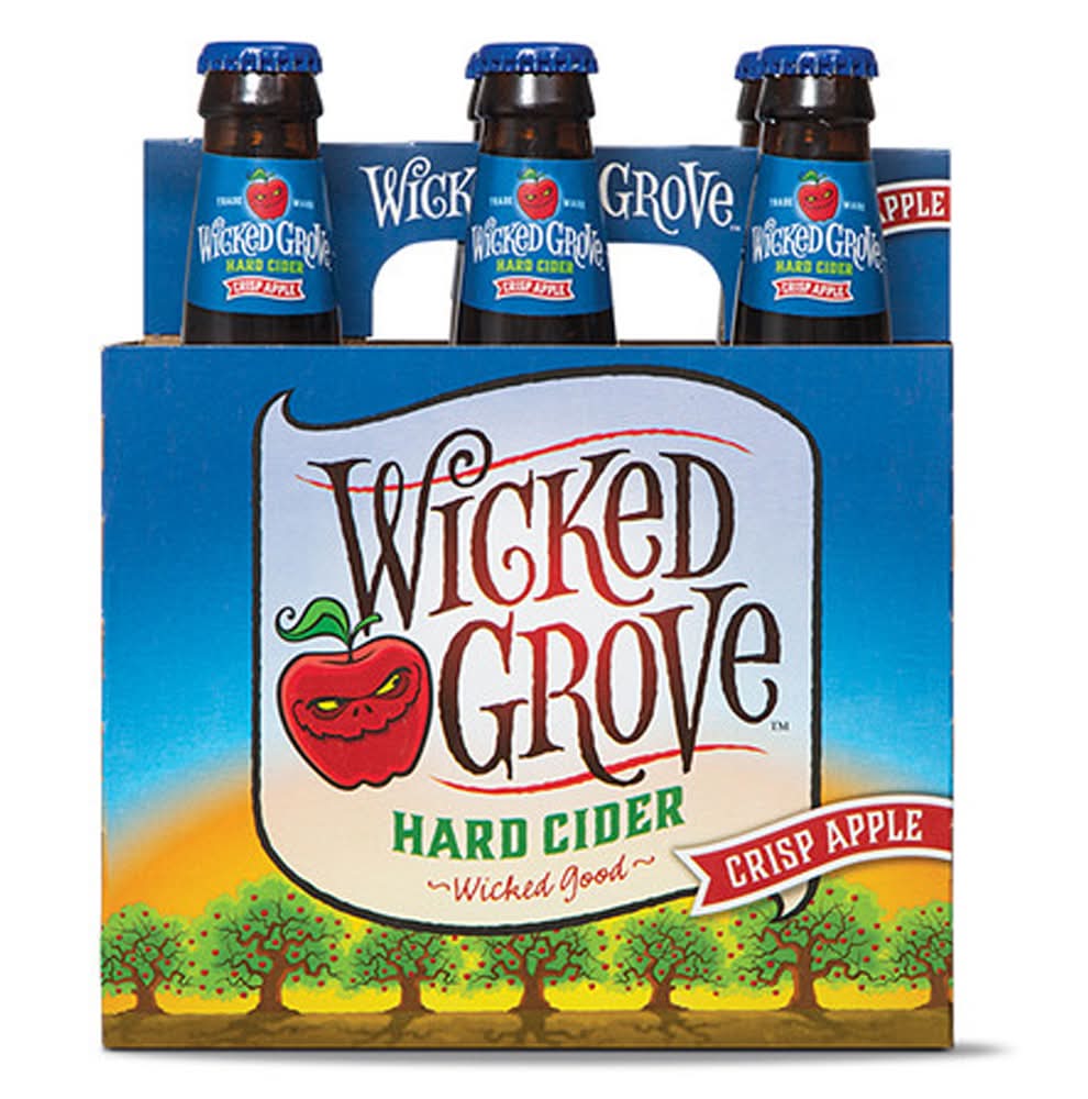 Wicked Grove Hard Cider, Crisp Apple (6 x 12 fl oz)