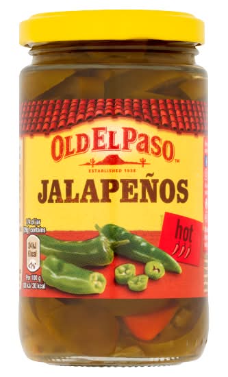 Old El Paso Hot Sliced Green Jalapenos (215g)