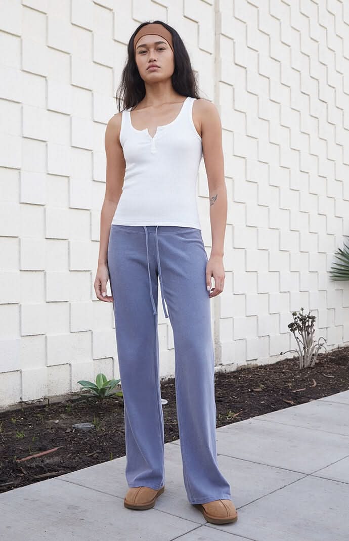 John Galt Women's  Hilary Soft Baggy Sweatpants Light Gray One Size