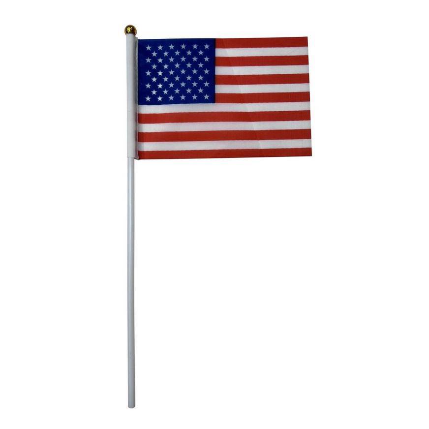 Party City Fabric American Flag on a Stick (unisex/ 4in x 6in)