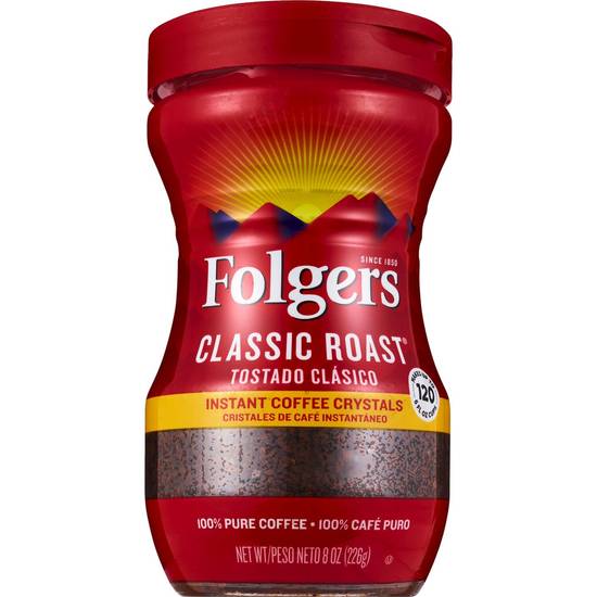 Folgers Instant Coffee Crystals Classic Roast
