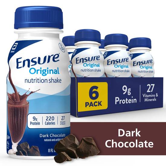 Ensure Original Nutrition Shake Dark Chocolate Ready-to-Drink 8 fl oz, 6CT