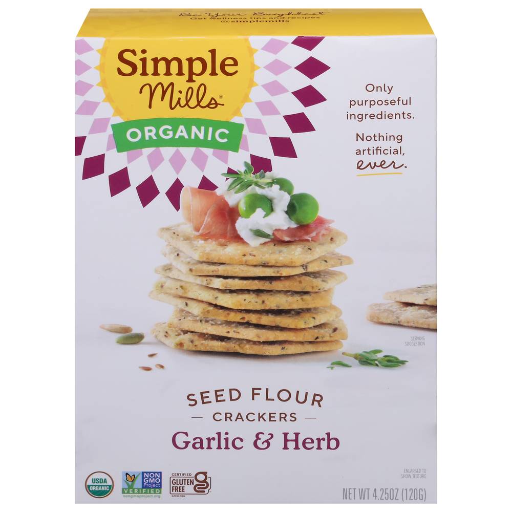 Simple Mills Organic Garlic & Herb Seed Flour Crackers