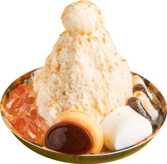Pudding & Q Mochi Milk Shaved Ice (L)