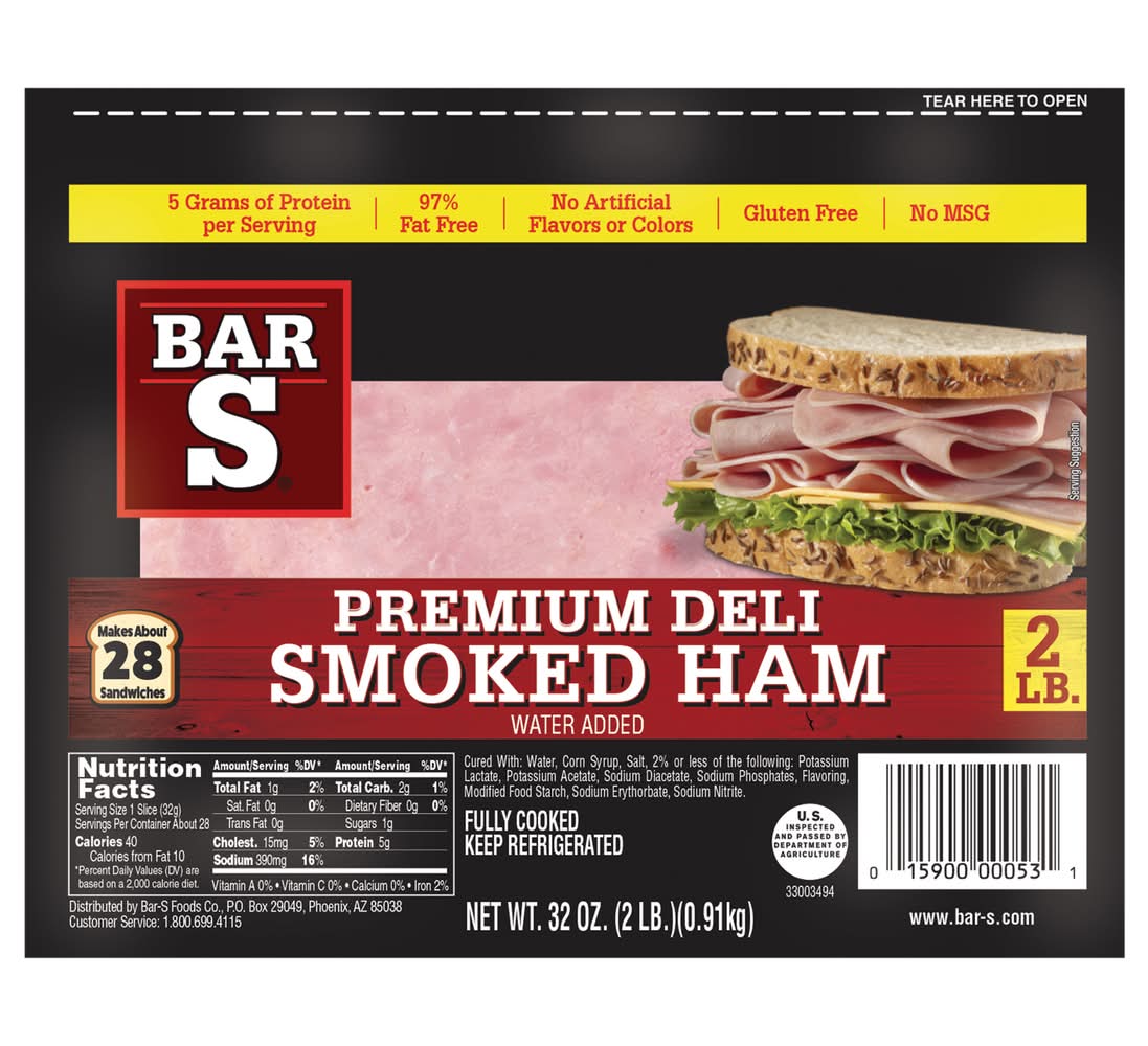 Bar-S Premium Deli Smoked Ham (32 oz)