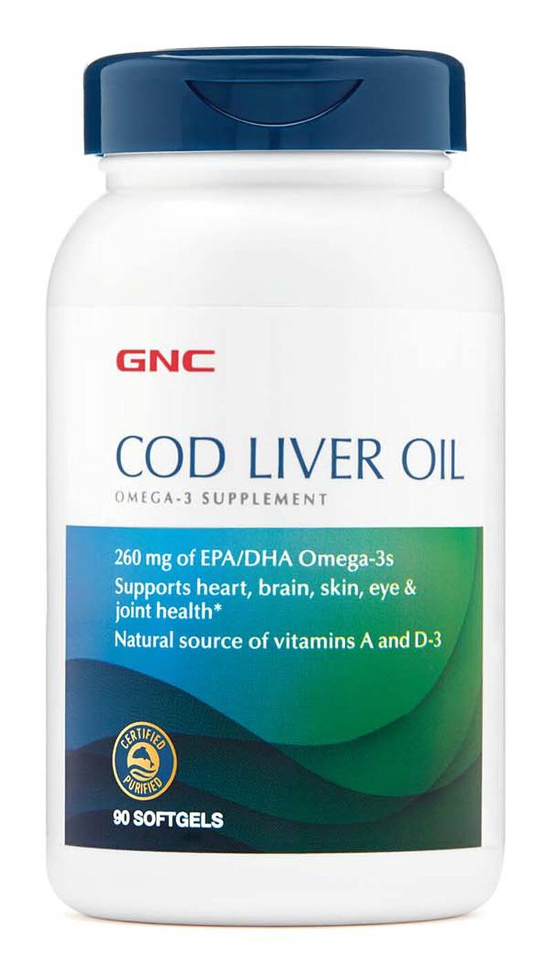 GNC Cod Liver Oil Omega-3 Dietary Supplement Softgels (90 ct)