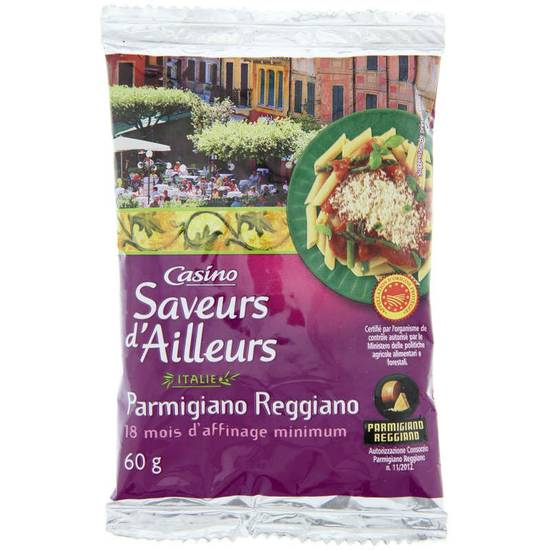 Parmigiano Reggiano - Fromage râpé - AOP 60g CASINO SAVEURS D'AILLEURS