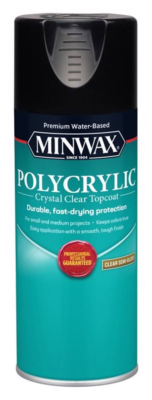 Minwax Polycrylic Semi-Gloss Crystal Clear Water-Based Polyurethane 11.5 Oz