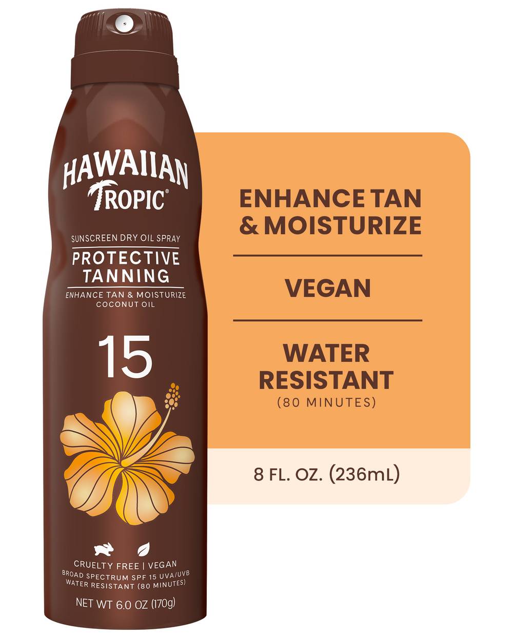 Hawaiian Tropic Protective Tanning Spf 15 Dry Oil Spray (6 oz)