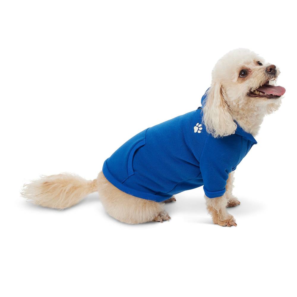 Top Paw Solid Hoodie (Color: Blue, Size: Small)