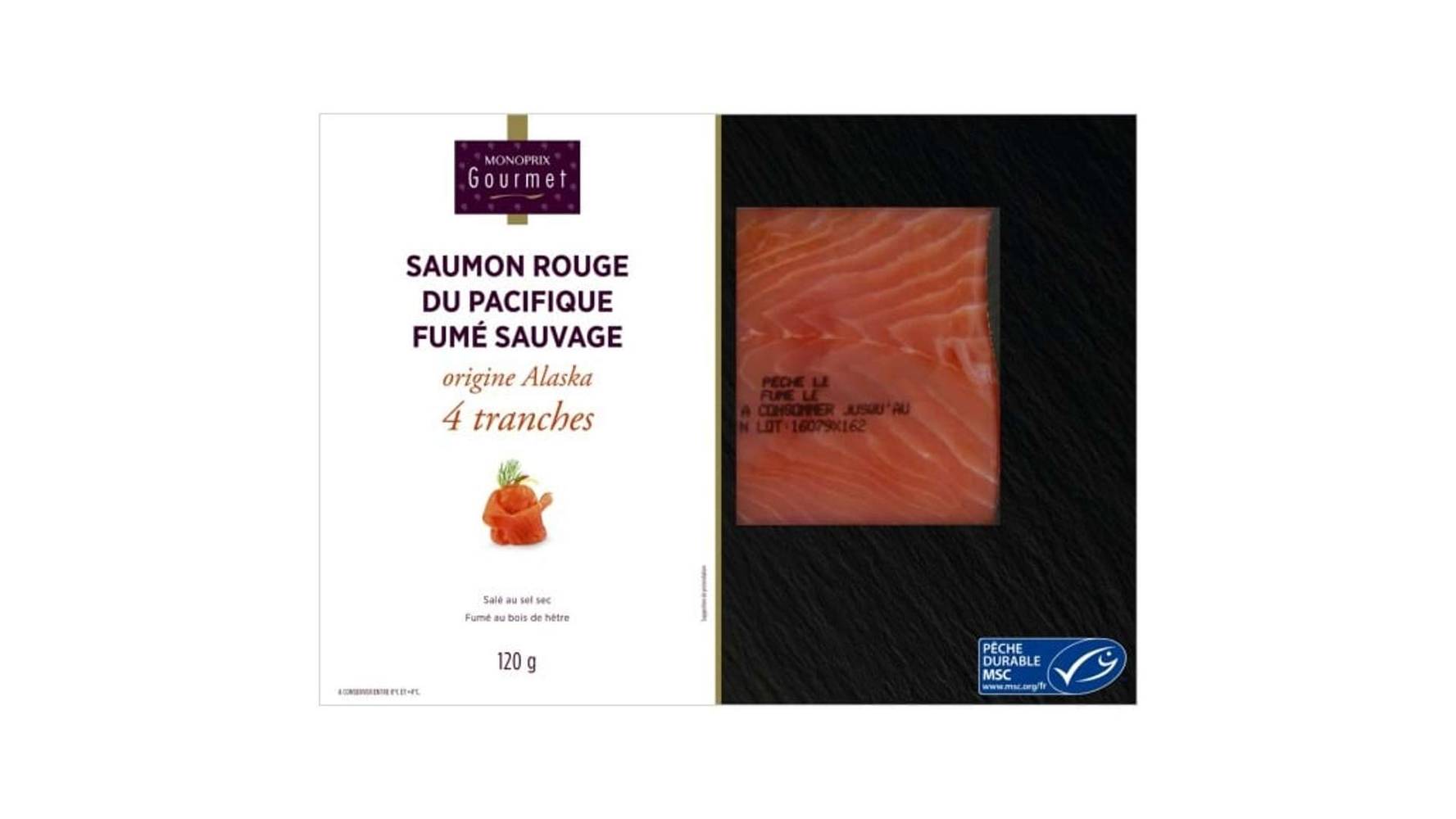 Monoprix Gourmet - Saumon rouge du pacifique fumé sauvage alaska
