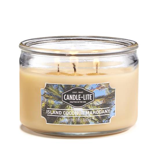 Candle-lite Scented 3-Wick Island Coconut Mahogany Candle (1 ct)